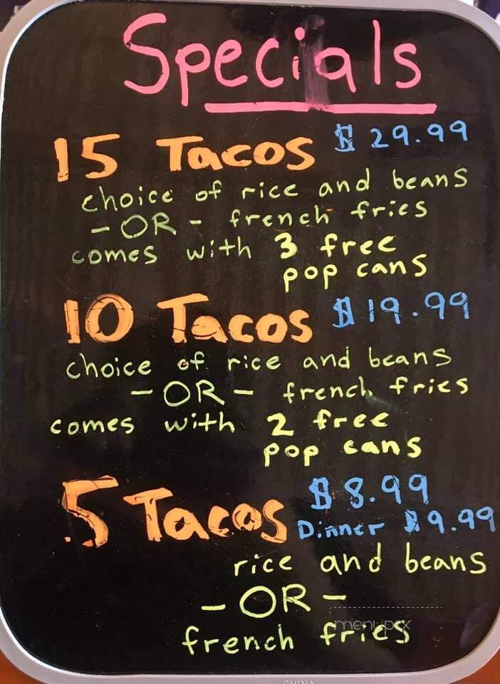 Chole's Mexican Restaurant - Glenwood, IL menu_pic