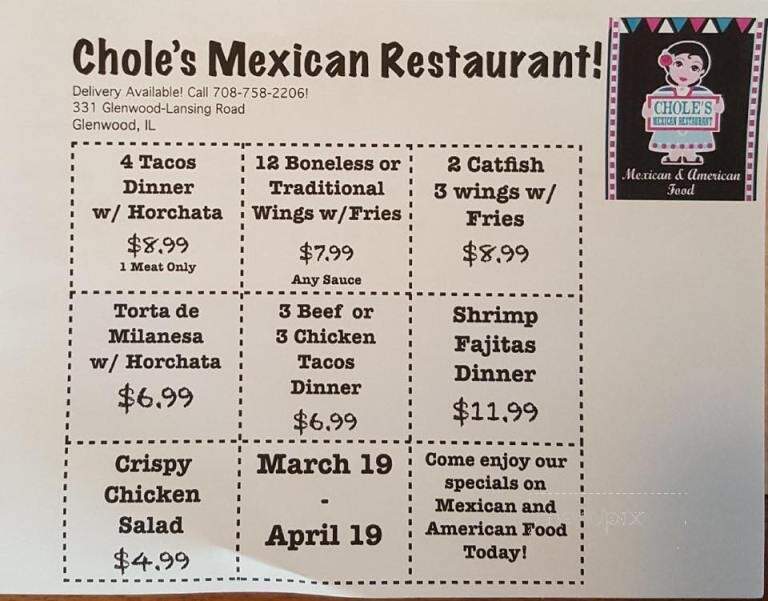 Chole's Mexican Restaurant - Glenwood, IL