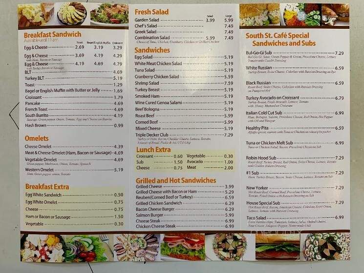 South Street Cafe - Baltimore, MD menu_pic
