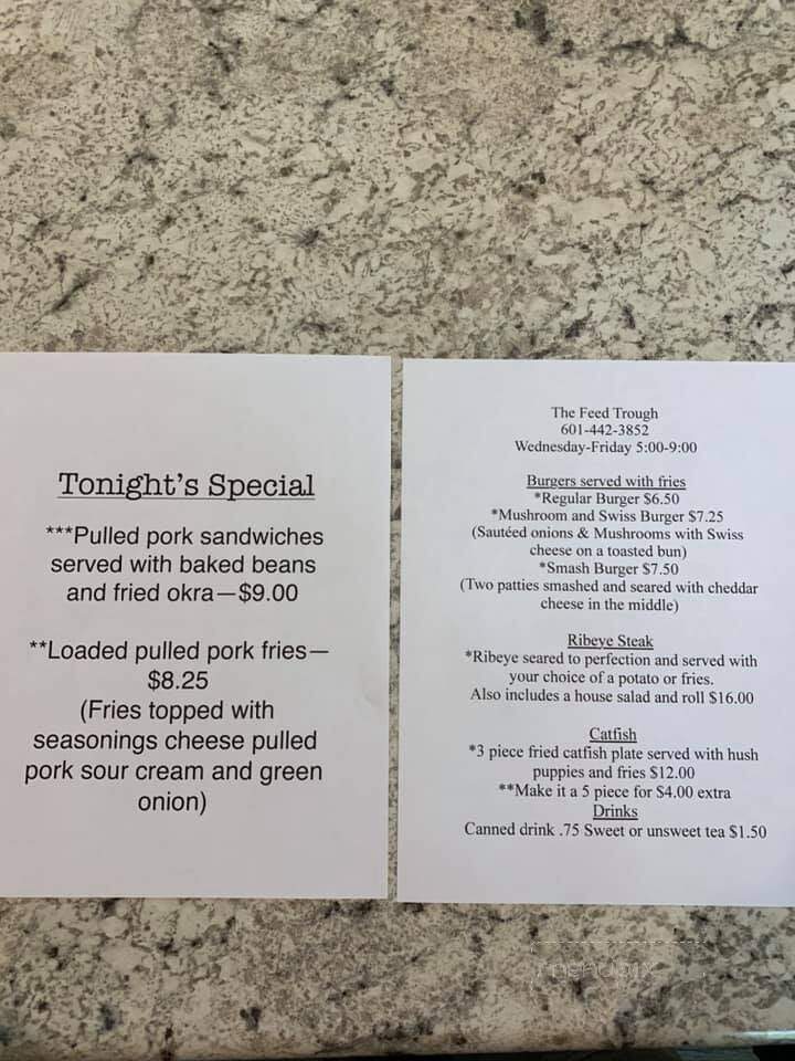 Feed Trough - Natchez, MS menu_pic