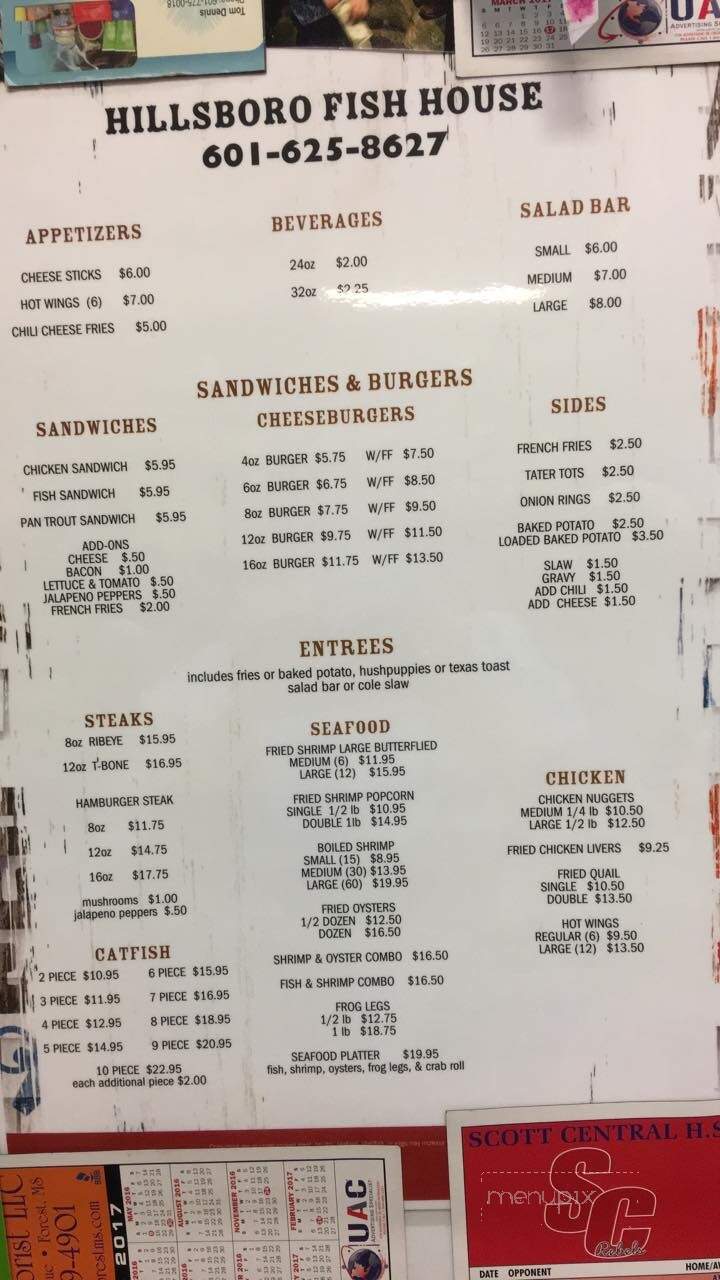 Hillsboro Fish House - Forest, MS menu_pic