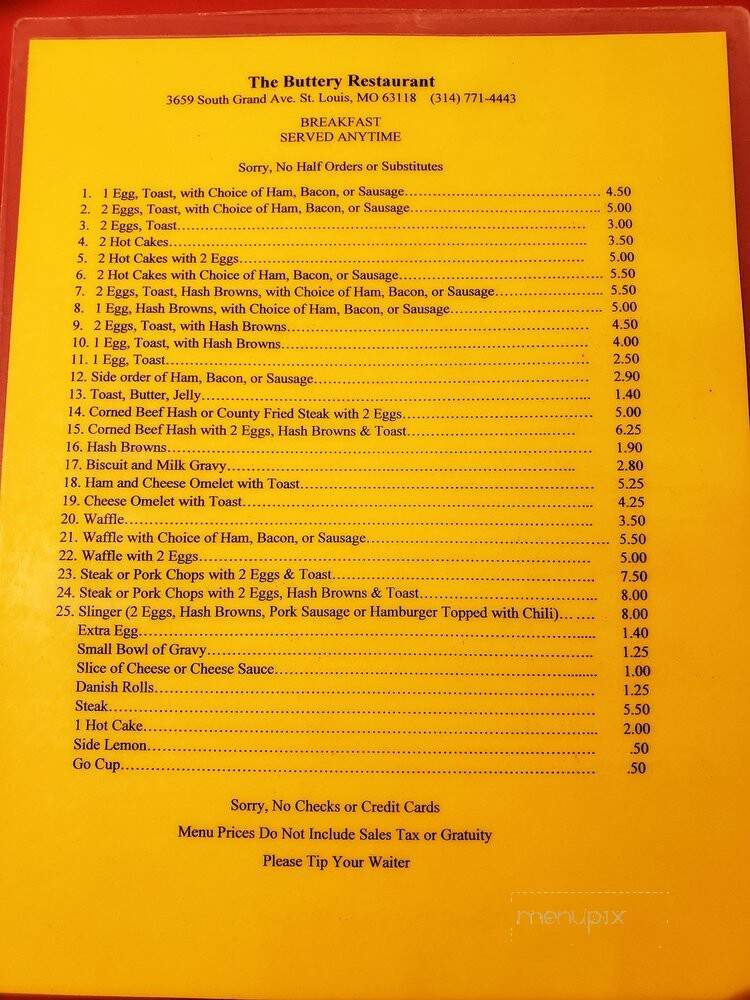 Buttery Restaurant - Saint Louis, MO menu_pic