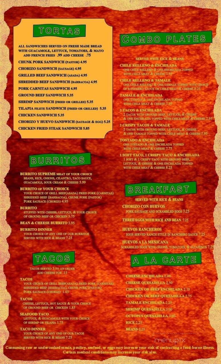 Marisco Los Primos - Enid, OK menu_pic