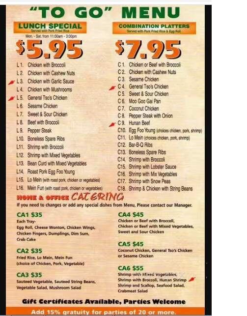 King Buffet - Plymouth Meeting, PA menu_pic