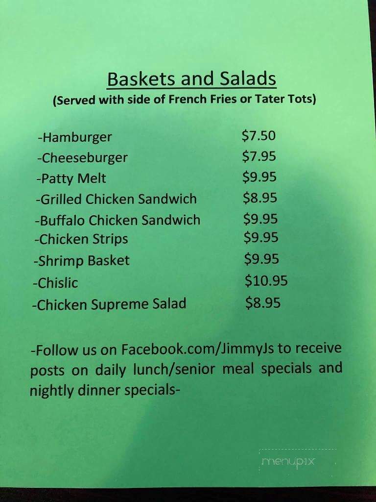 Jimmy J's Bar & Grill - Roslyn, SD menu_pic