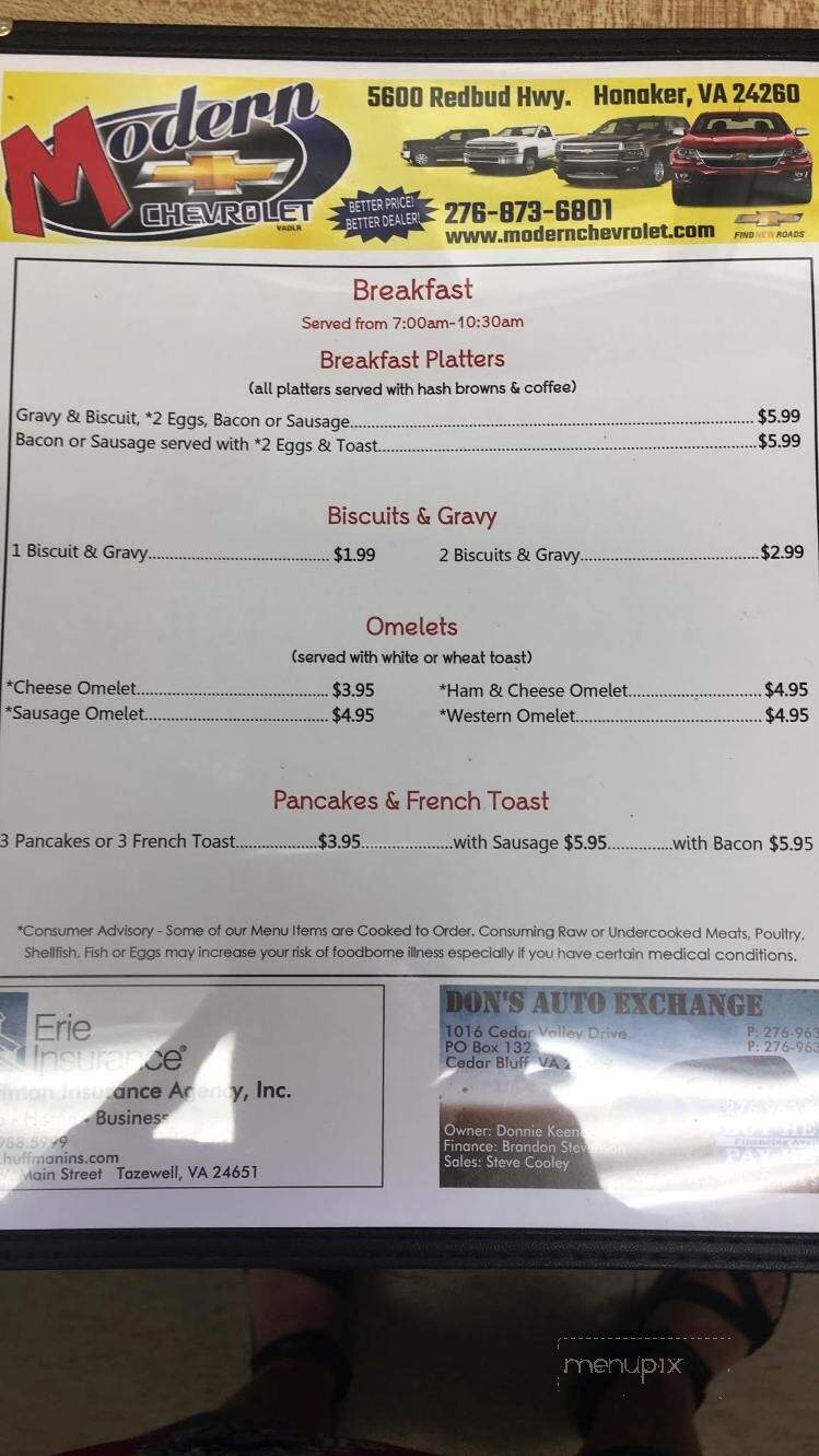 Coal Bucket Deli - Tazewell, VA menu_pic
