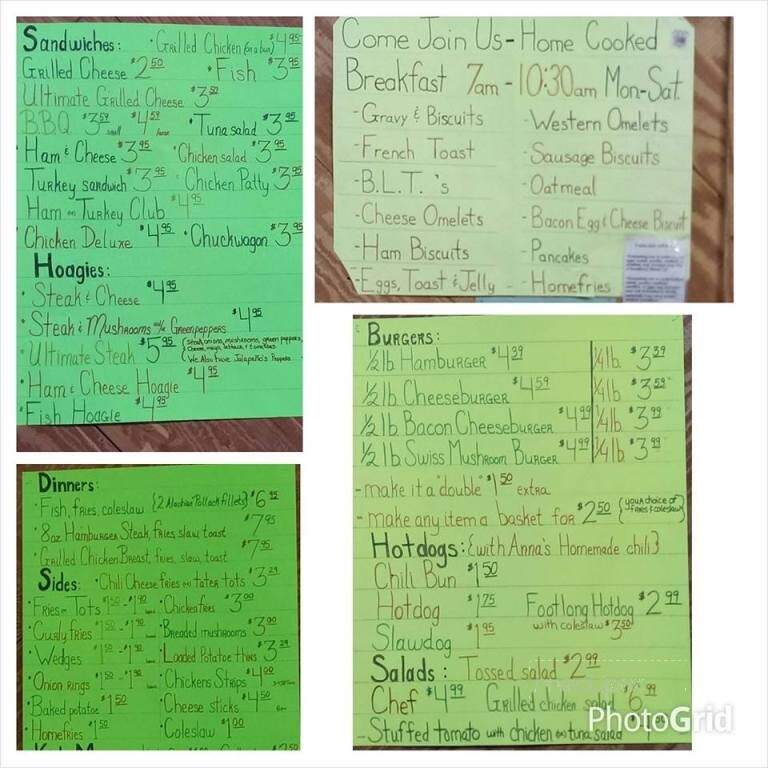 Coal Bucket Deli - Tazewell, VA menu_pic