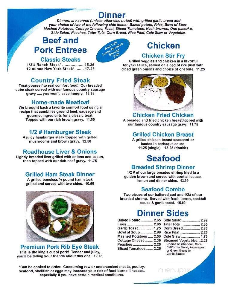 Saks Family Restaurant - Ellensburg, WA menu_pic
