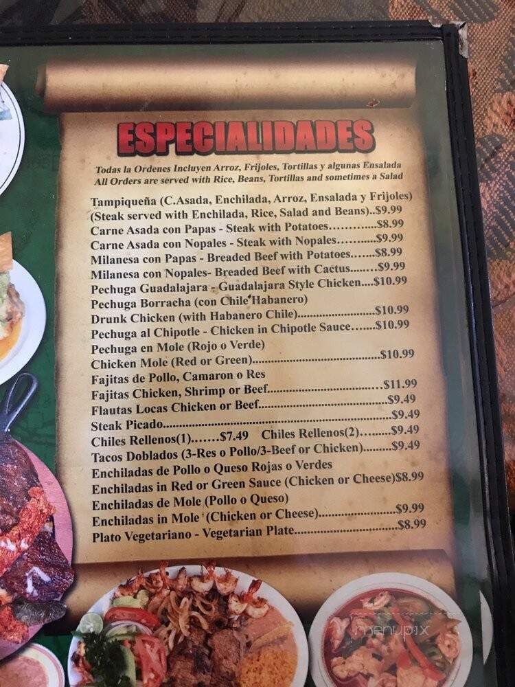 El Huarachito - Los Angeles, CA menu_pic