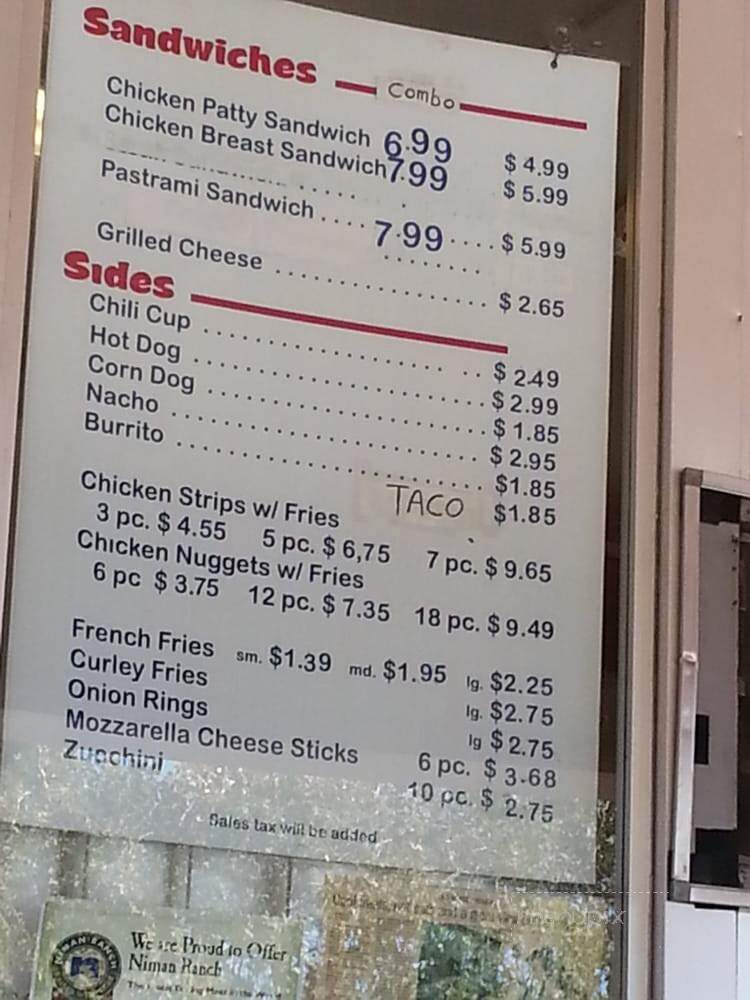 Snowhite Drive In - Lodi, CA menu_pic