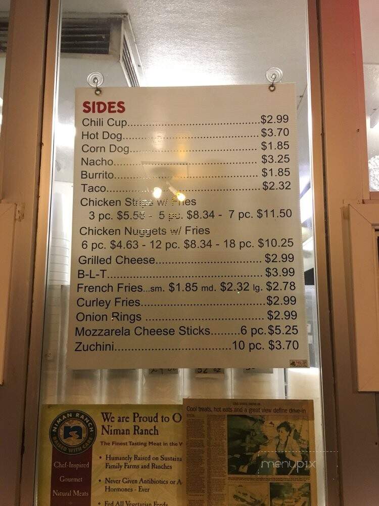 Snowhite Drive In - Lodi, CA menu_pic
