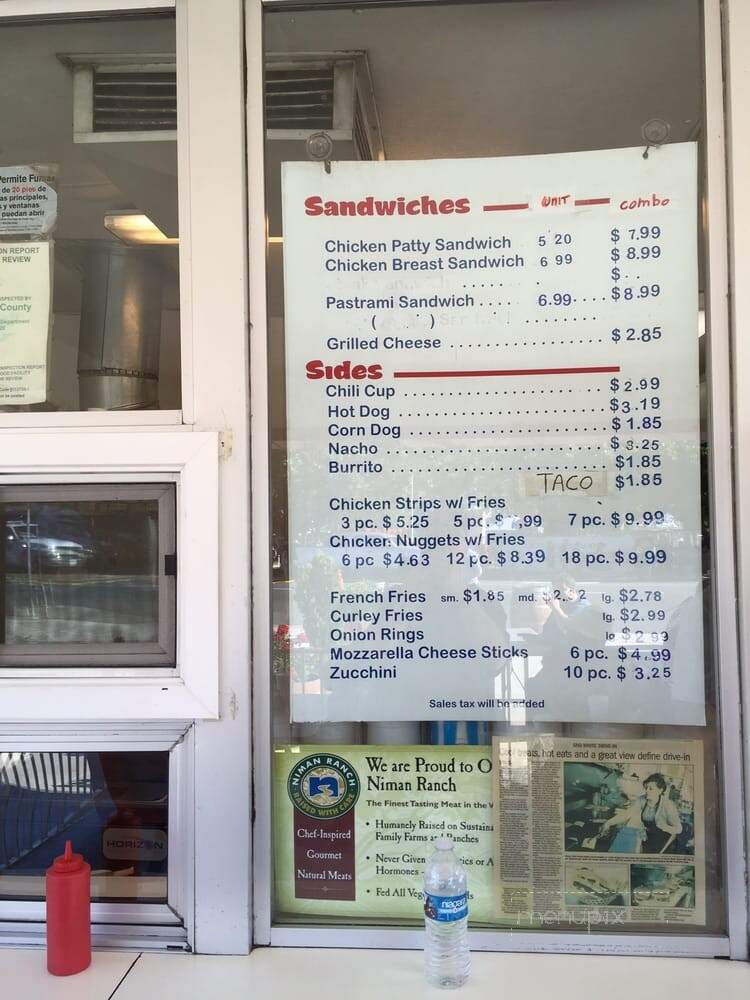 Snowhite Drive In - Lodi, CA menu_pic