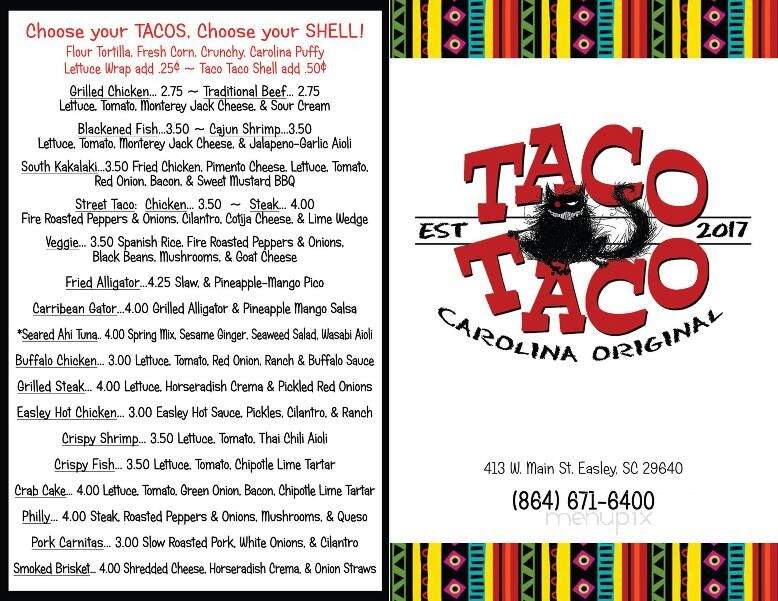 Taco Taco - Easley, SC menu_pic