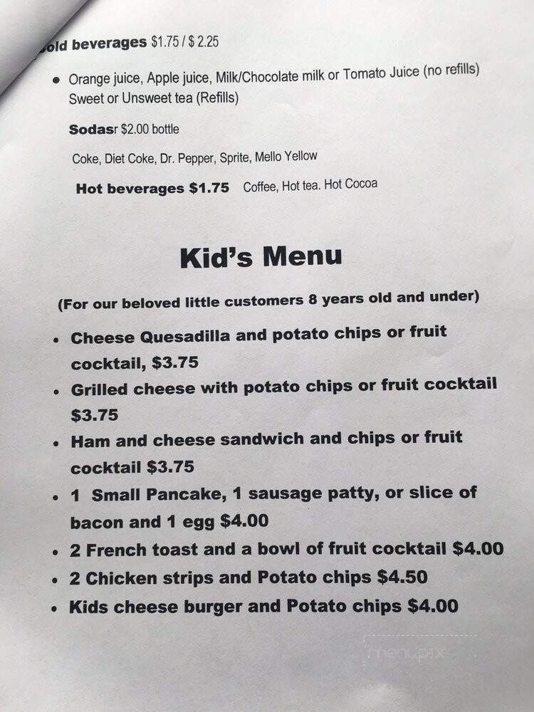 Sonia's Diner - Dickson, TN menu_pic
