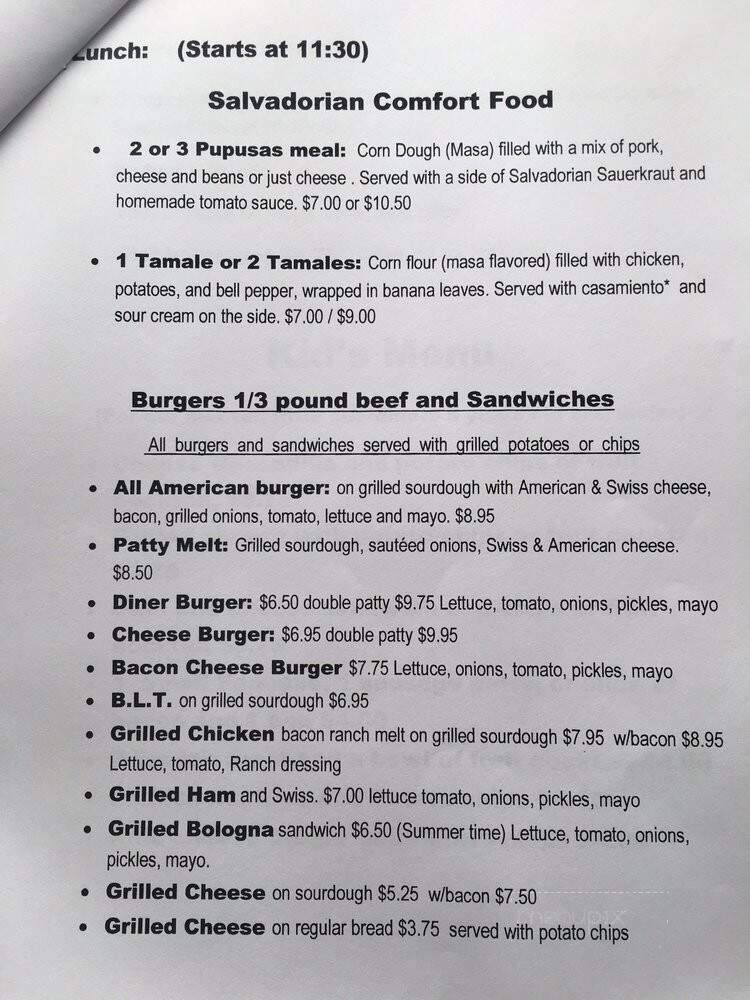Sonia's Diner - Dickson, TN menu_pic