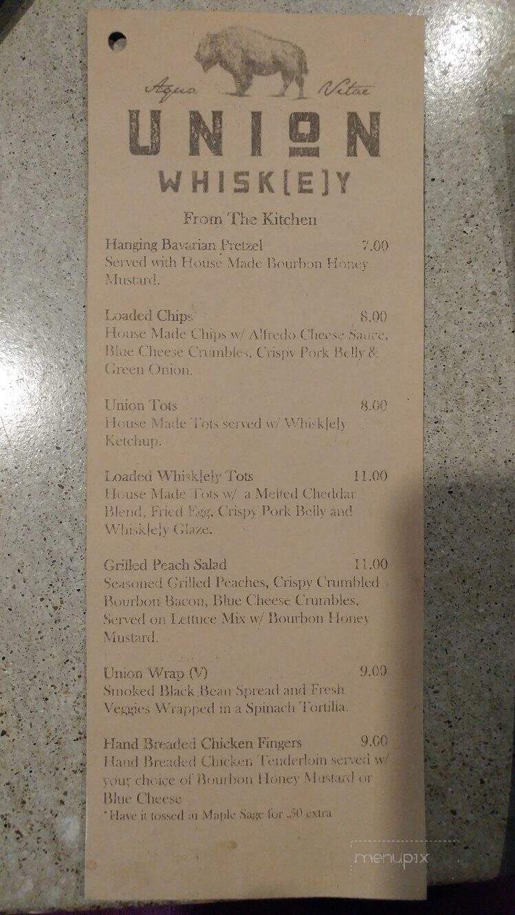 Union Whiskey - Olean, NY menu_pic