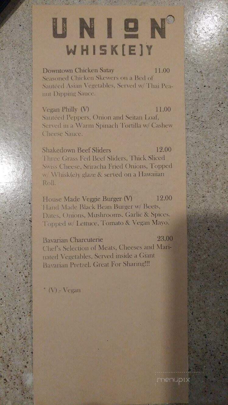 Union Whiskey - Olean, NY menu_pic