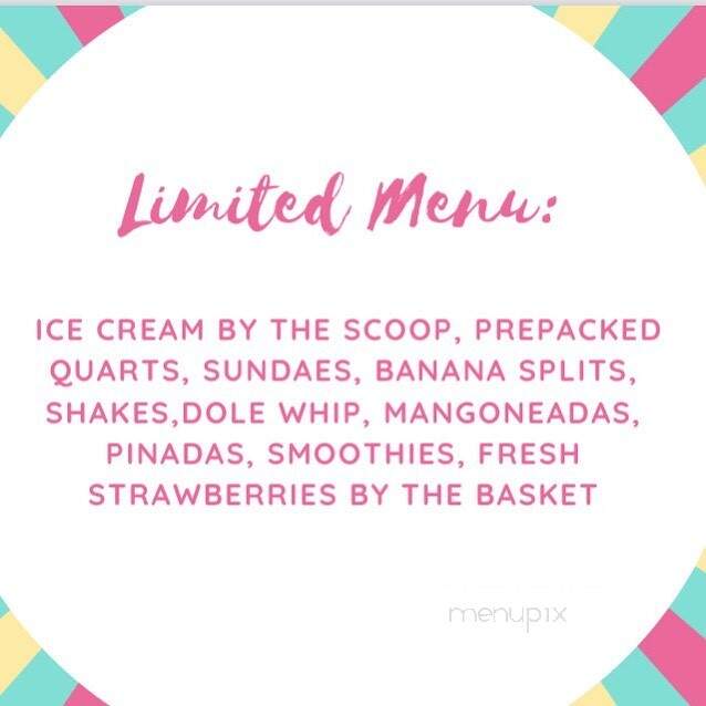 Rosie's Ice Cream - Prunedale, CA menu_pic