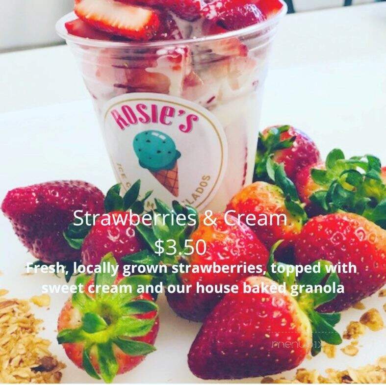 Rosie's Ice Cream - Prunedale, CA menu_pic