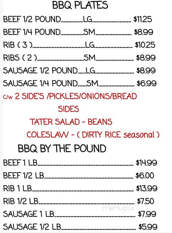 Big Mo's BBQ Shack - Navasota, TX menu_pic