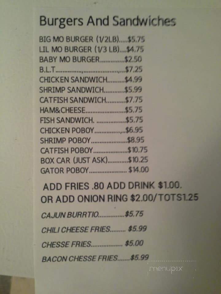 Big Mo's BBQ Shack - Navasota, TX menu_pic