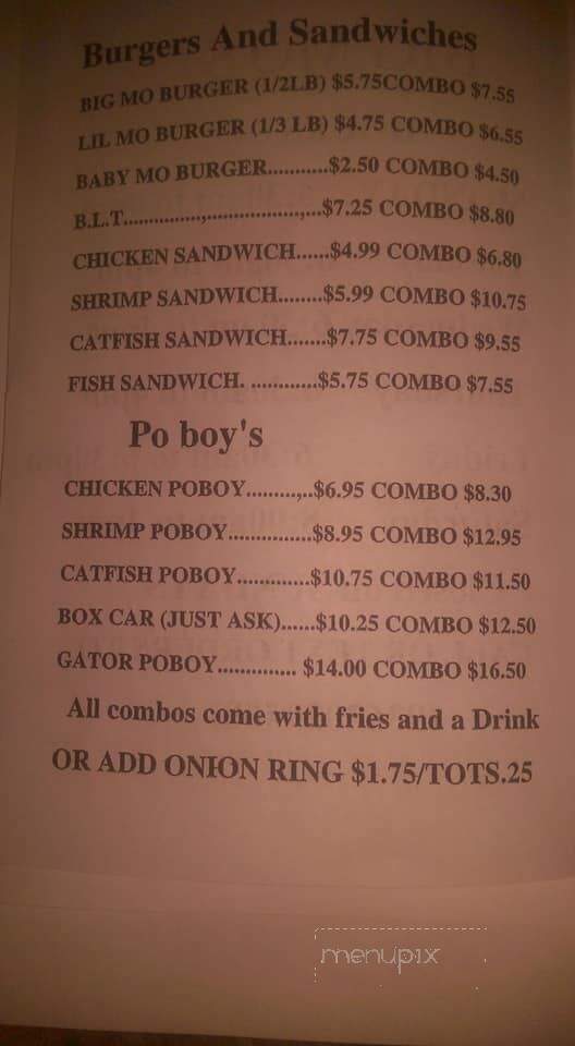 Big Mo's BBQ Shack - Navasota, TX menu_pic