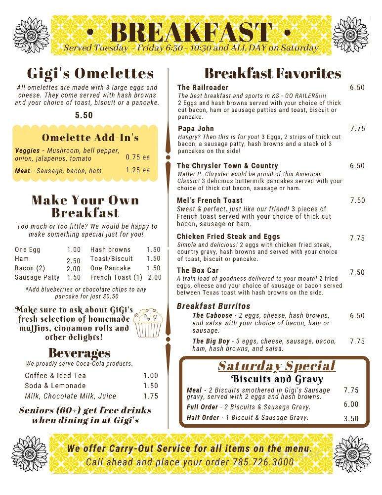 Gigi's Cafe - Ellis, KS menu_pic