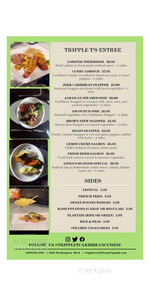 Tripple T Caribbean Cuisine - Robbinsville Township, NJ menu_pic
