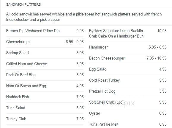 Bayside Inn - Edgewater, MD menu_pic