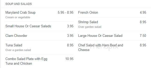 Bayside Inn - Edgewater, MD menu_pic