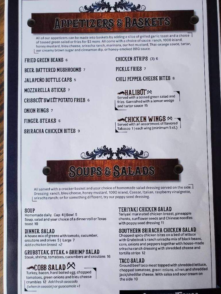 Grubsteak Mining Co - John Day, OR menu_pic