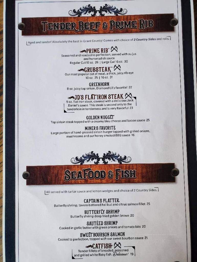 Grubsteak Mining Co - John Day, OR menu_pic