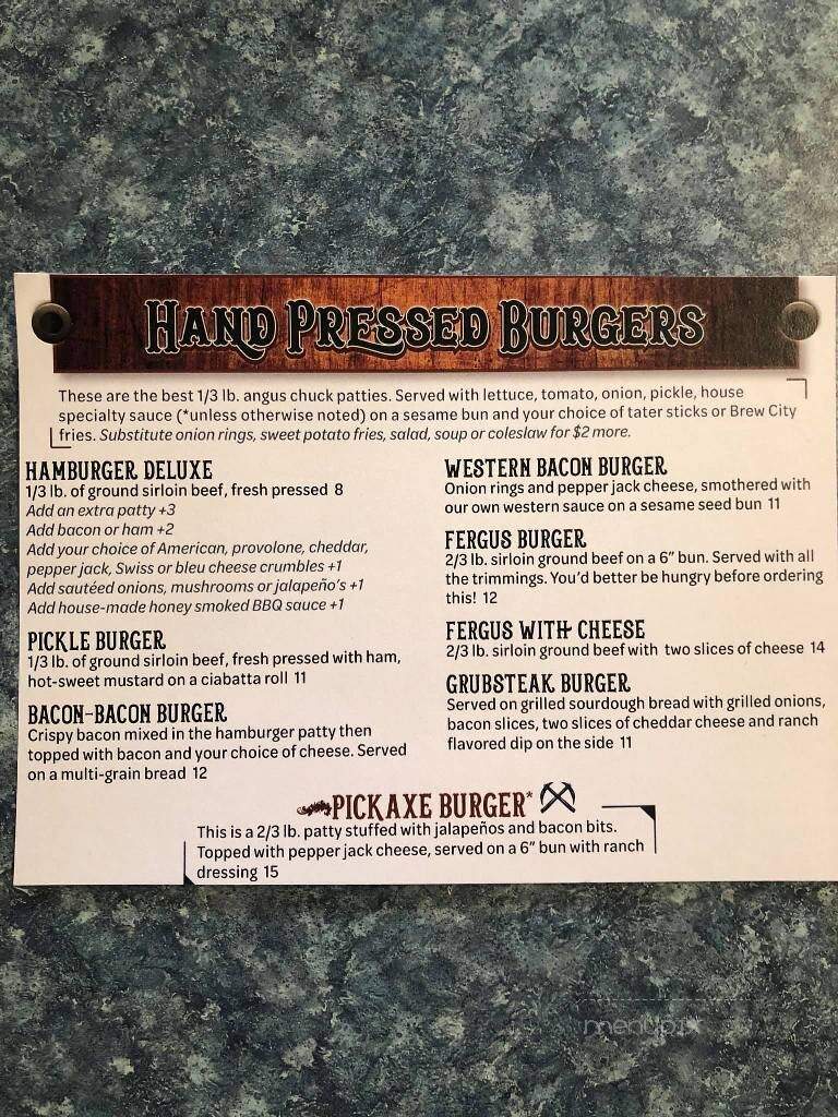 Grubsteak Mining Co - John Day, OR menu_pic