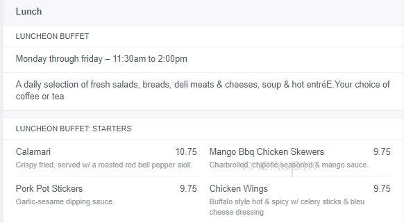 Columbia Grill & Bar at the Sheraton Portland Airport Hotel - Portland, OR menu_pic