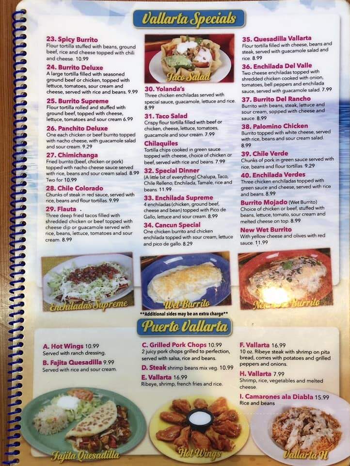 Vallarta Mexican Restaurant - Heflin, AL menu_pic