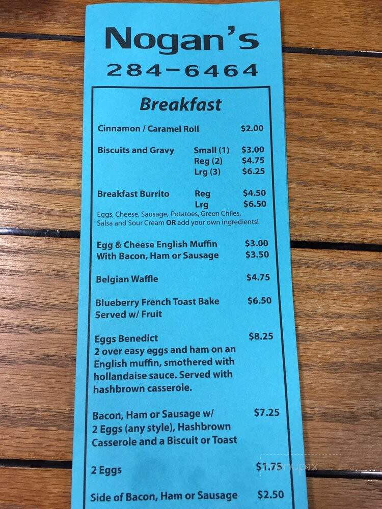 Nogan's - Manhattan, MT menu_pic