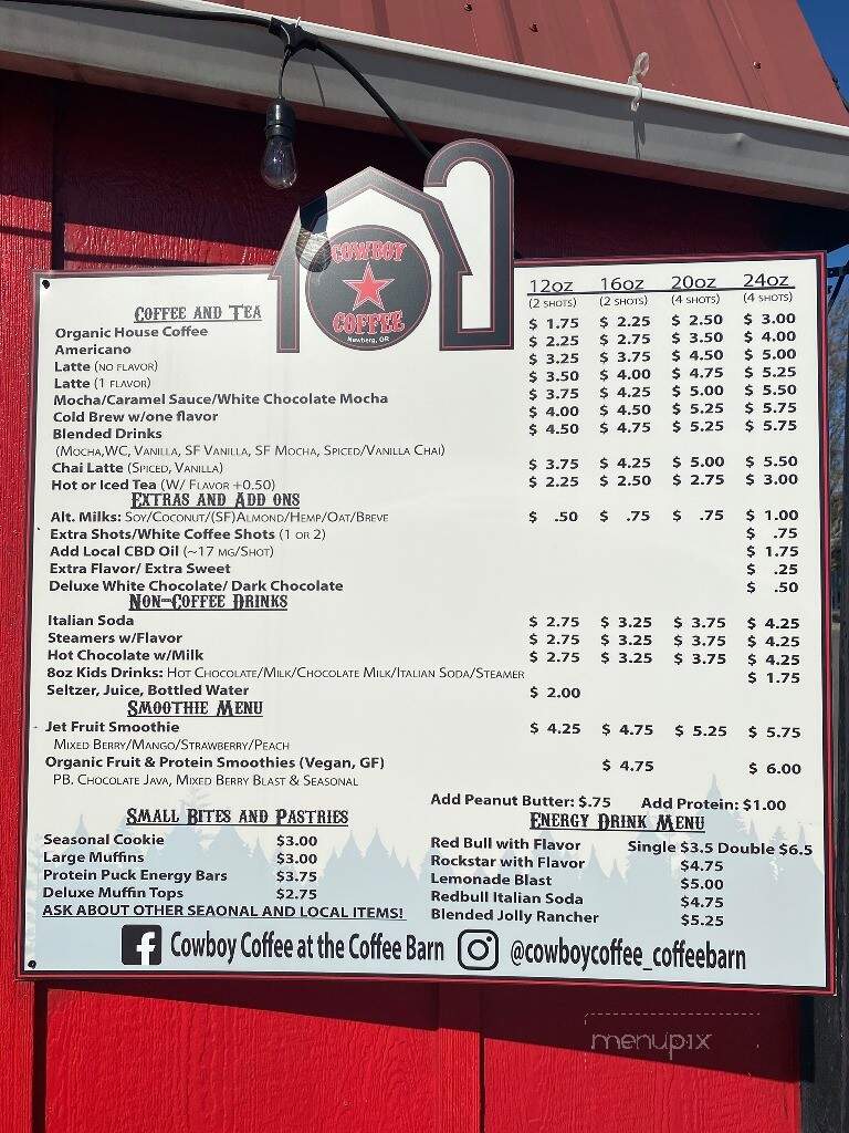 Coffee Barn Co - Newberg, OR menu_pic