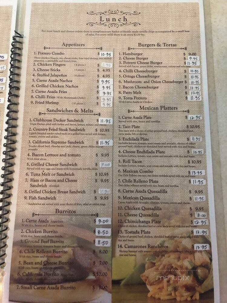 Cafe 94 - Potrero, CA menu_pic