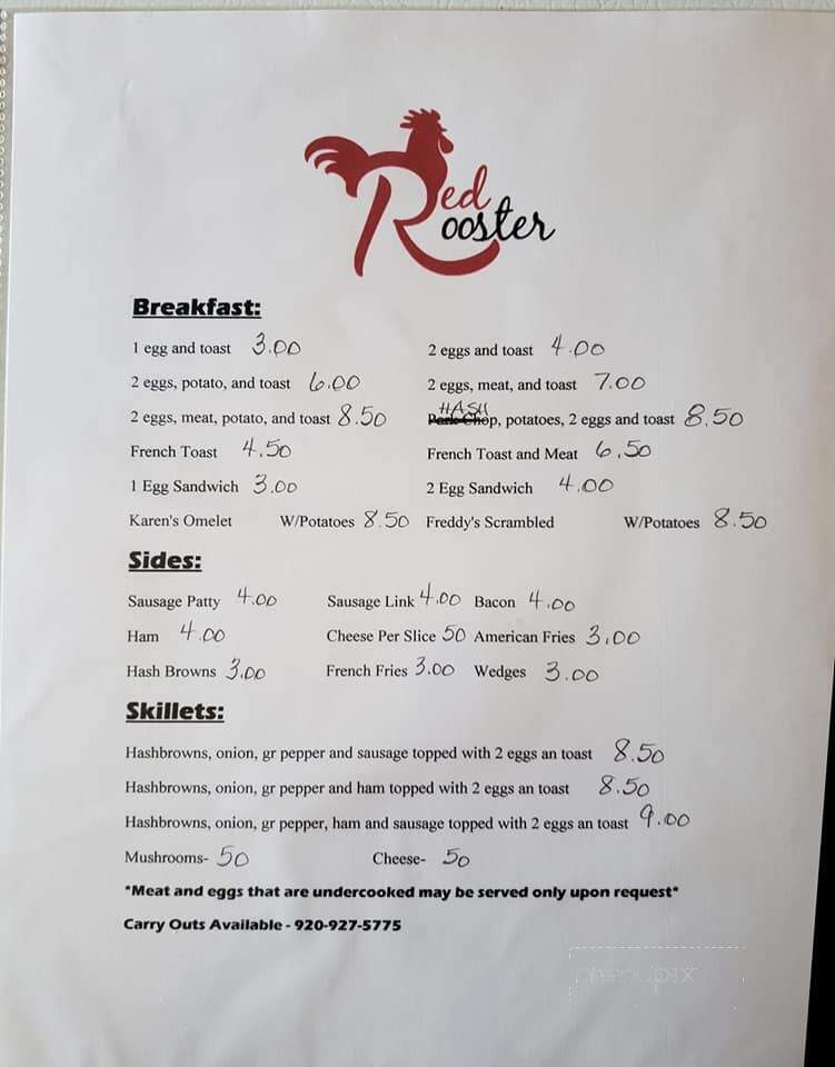 Red Rooster Saloon - Lowell, WI menu_pic