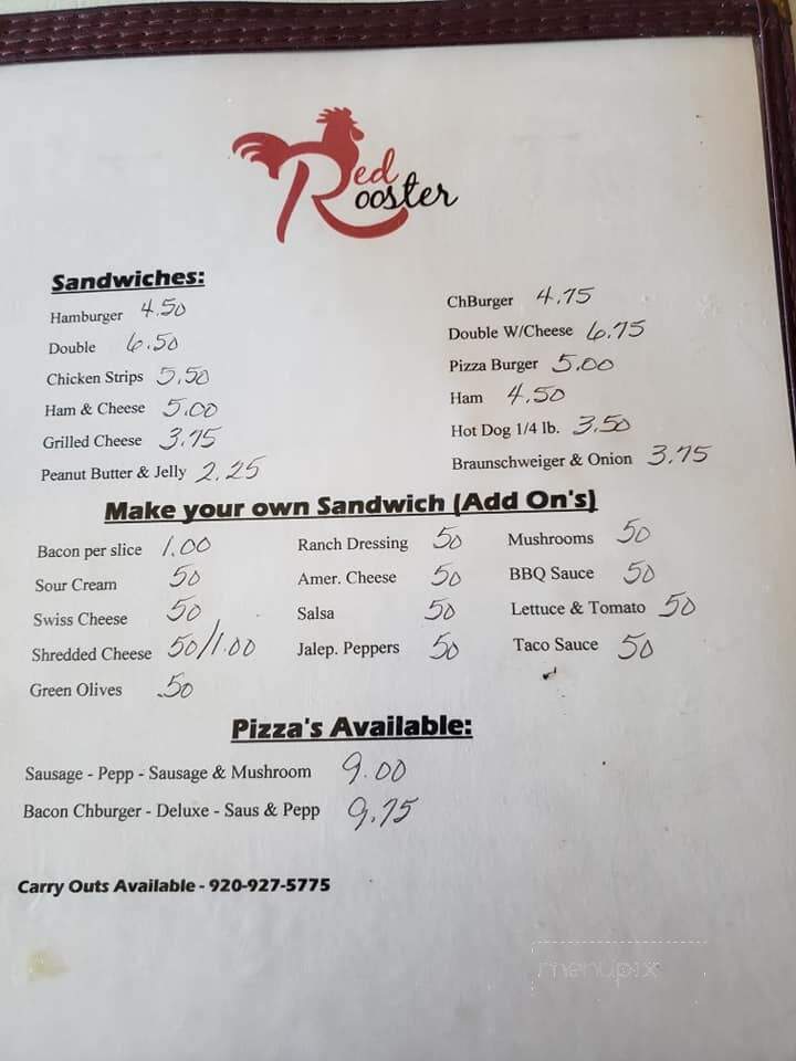 Red Rooster Saloon - Lowell, WI menu_pic