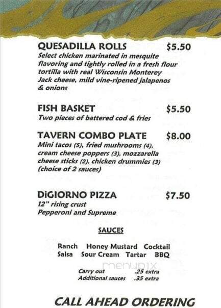 Ryan Tavern - Warren, MI menu_pic