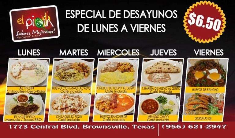 El Piqin - Brownsville, TX menu_pic
