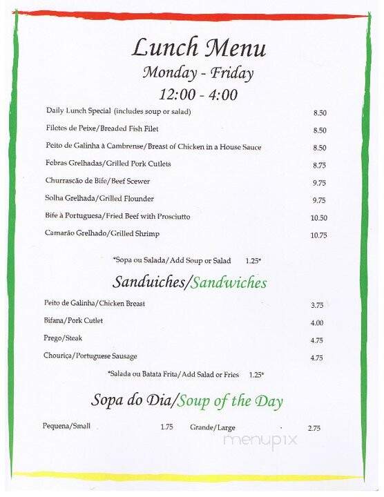 Cambrense Restaurant & Cafe - Hartford, CT menu_pic