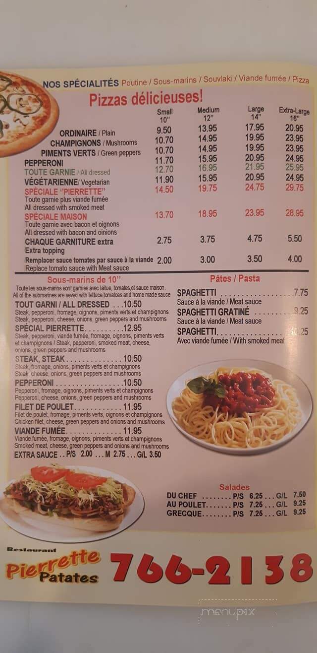 Pierrette Patates - Verdun, QC menu_pic