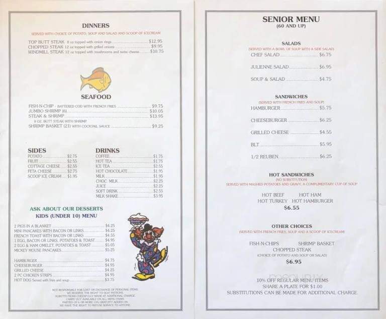 Seneca Family Restaurant - Seneca, IL menu_pic