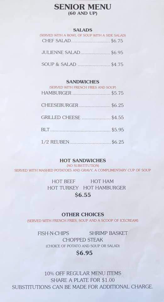 Seneca Family Restaurant - Seneca, IL menu_pic