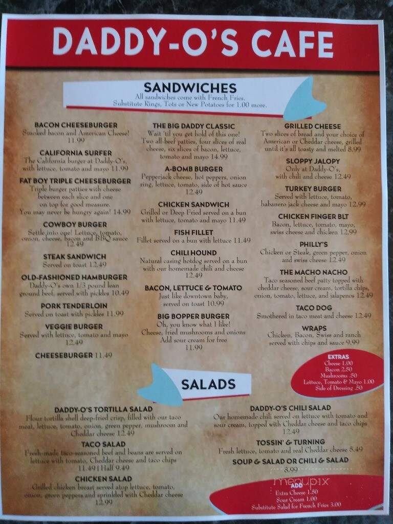 Daddy-O's Cafe - Elk River, MN menu_pic