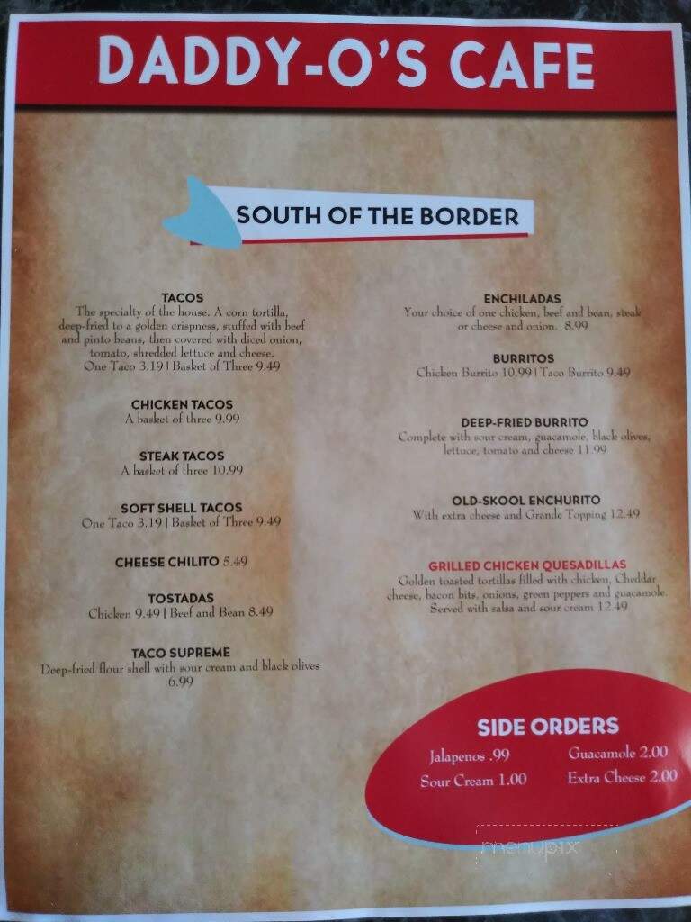 Daddy-O's Cafe - Elk River, MN menu_pic