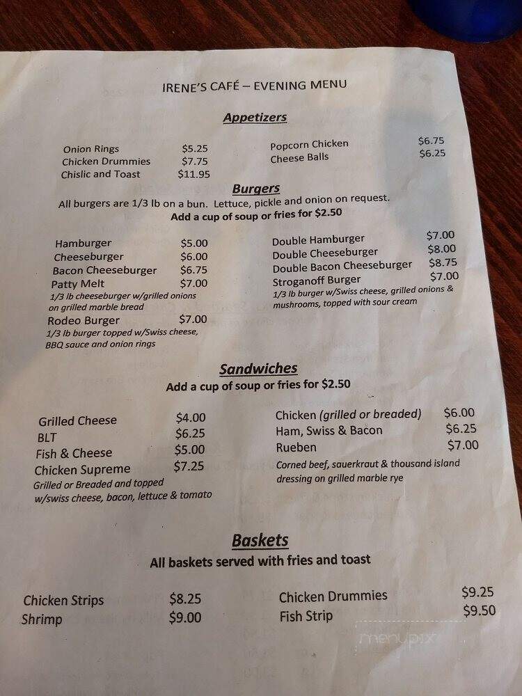 Irene's By Julie - Hendricks, MN menu_pic