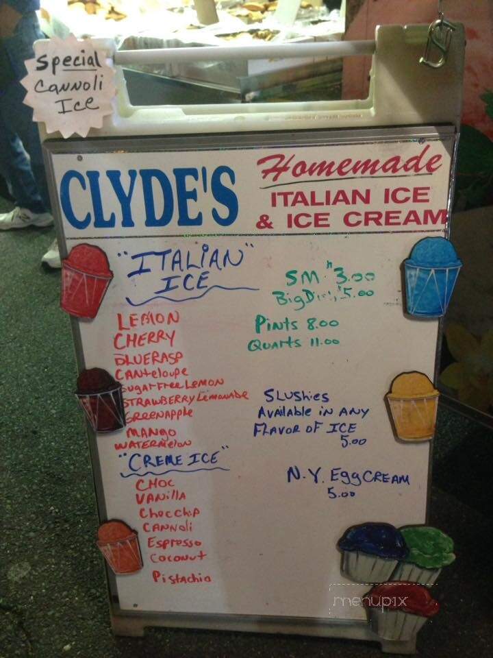 Clyde's Ices & Ice Cream Co - Garfield, NJ menu_pic